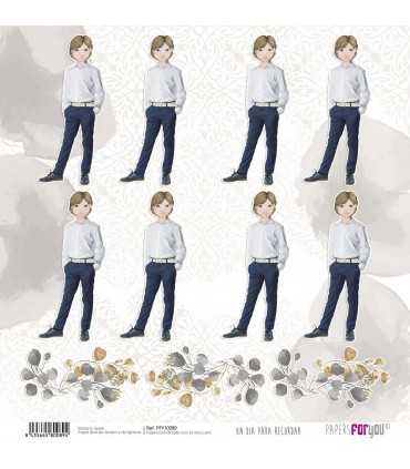 PAPEL SCRAP DIA PRA RECORDAR NIÑO RUBIO 30X30 12H