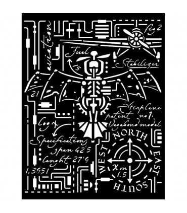 PLANTILLA MIX MEDIA 20x25 CM AIRPLANE