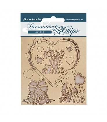 SILUETAS CARTON 14x14 CM YOU AND ME SAVE THE DATE