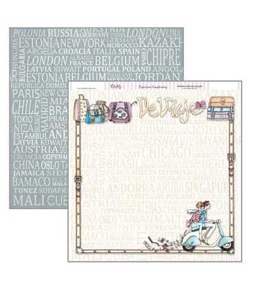 PAPEL SCRAP DAYKA 2 CARAS 30,5x30,5 CM DE VIAJE
