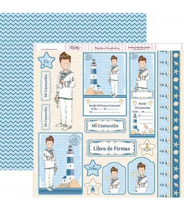 PAPEL SCRAP DAYKA 2 CARAS 30,5x30,5cm COMUNIÓN 245