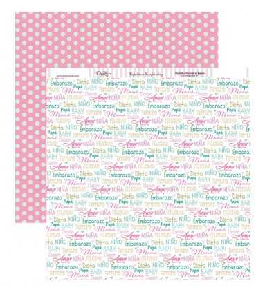PAPEL SCRAP DAYKA 2 CARAS 30,5x30,5 CM EMBARAZADA