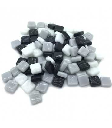 TESELAS PASTA VIDRIO 8x8x3MM 250UD MIX GRISES