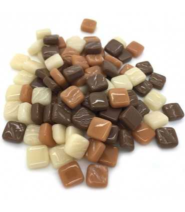 TESELAS PASTA VIDRIO 8x8x3MM 250UD MIX MARRONES