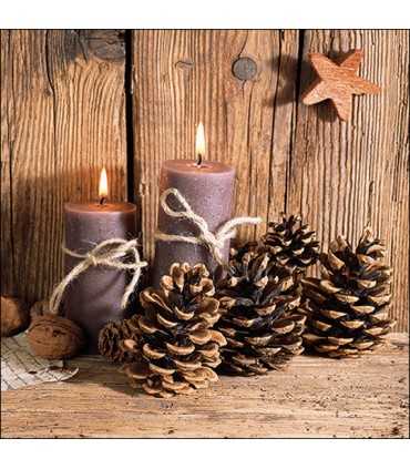 SERVILLETAS AMBIENTE 20UD 33x33cm WINTER CANDLES