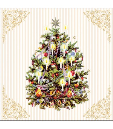 SERVILLETAS AMBIENTE 20 UNIDADES XMAS TREE CREAM