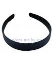 DIADEMA FORRADA DE RASO NEGRO 28 MM 3 UNIDADES