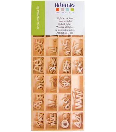 LETRAS DE MADERA ARTEMIO 13 MM 162 UNIDADES