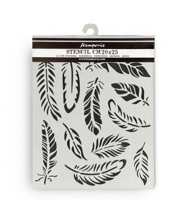 PLANTILLA MIX MEDIA 20x25 CM LAVENDER PLUMAS