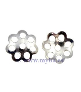 CASQUILLAS FLOR 6x2 MM PLATEADO 20 UNIDADES