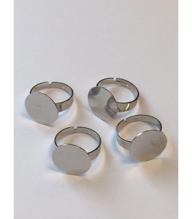 BASE ANILLO CON DISCO 16 MM PLATINO 4 UD