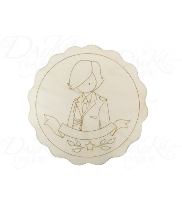 GALLETA MADERA DAYKA NIÑO COMUNIÓN 10 CM