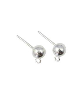 PENDIENTES PLATA BOLA 4mm ANILLA