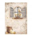 PAPEL ARROZ A4 STAMPERIA 21x29CM VENTANA GOLDEN H