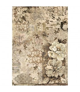 PAPEL ARROZ A4 STAMPERIA 21x29CM OLD LACE FLORES