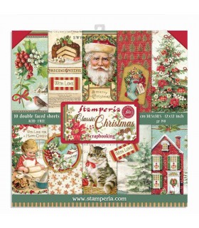 PAPELES SCRAP 10ud 12x12 CLASSIC CHRISTMAS