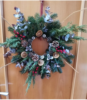 CORONA DE MIMBRE 25 CM DIÁMETRO 1 UNIDAD