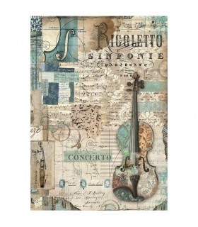 PAPEL ARROZ A4 STAMPERIA 21x29CM MUSIC VIOLIN