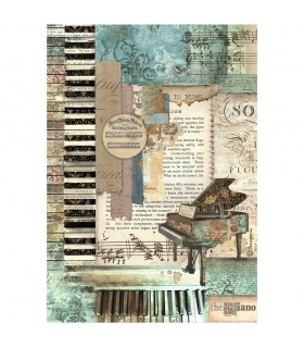 PAPEL ARROZ A4 STAMPERIA 21x29CM MUSIC PIANO