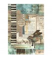 PAPEL ARROZ A4 STAMPERIA 21x29CM MUSIC PIANO