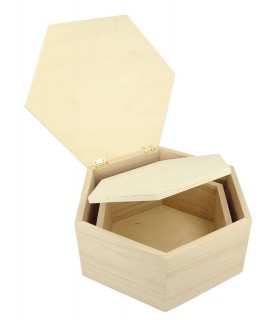 SET 2 CAJAS MADERA 9x22x19 CM Y 7x18x15,5 CM