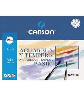 MINIPACK BASIK CANSON ACUARELA A4 6 HOJAS 370 GR