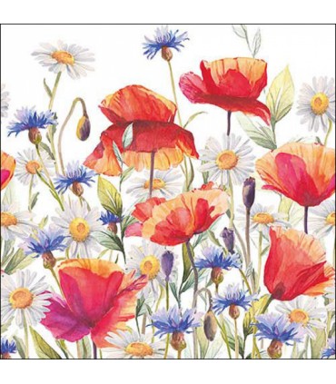 SERVILLETAS AMBIENTE 33x33cm 20UD AMAPOLAS
