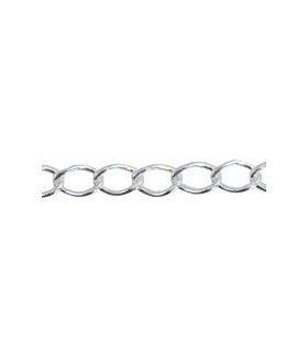 CADENA BARBADA ROMBO 5x3x0,6 MM PLATA 1 METRO