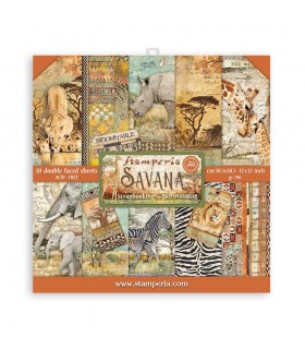 PAPELES SCRAP 10ud 12x12 SAVANA