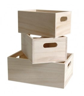 SET 3 CAJAS MADERA NATURAL ARTEMIO