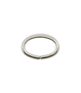 ANILLA OVAL FUERZA BAÑO PLATA ANTIGUA 9x6x2mm 6ud