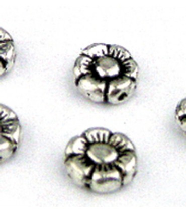 FLOR METÁLICA COLOR PLATA 1 CM Aprox. 5 unidades