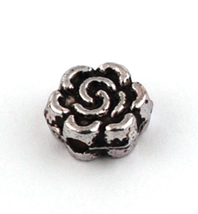 FLOR METÁLICA PLATA ANTIGUA 7 MM : Unidades:Envase 15 unidades