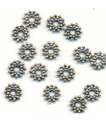 FORNITURA MONTAJE PLANA 9 mm PLATA ANTIGUA 15 UD.