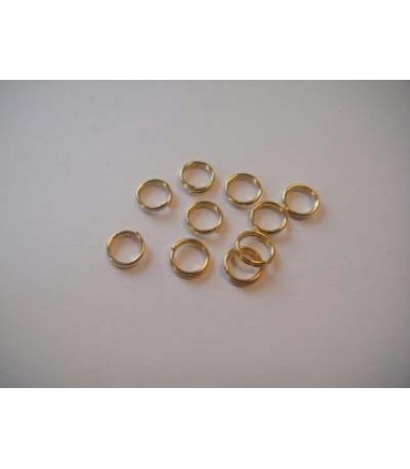 ANILLAS DOBLES 6x1,5 MM COLOR DORADO 10 UD