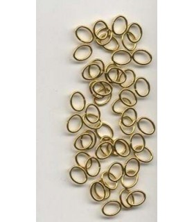 ANILLAS OVALADAS 5 x 7 x 1 MM DORADO 50 UD