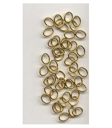 ANILLAS OVALADAS 5 x 7 x 1 MM DORADO 50 UD
