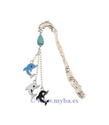 MARCAPÁGINAS DELFÍN 12,4x2,8 CM AGUJERO 2 MM