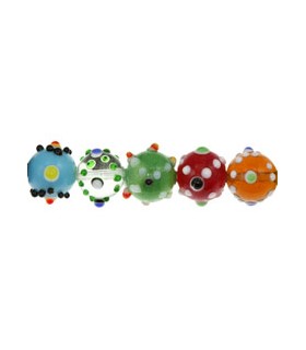 BOLAS ARTESANALES PUNTITOS 12 MM HILO MIX DE 40 CM