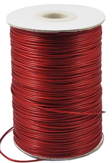 CORDÓN DE ALGODÓN ENCERADO 1 MM x 5 METROS : color:Rojo