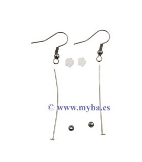 SET GANCHO , BASTÓN Y BOLA PLATA ANTIGUA x 4 UD