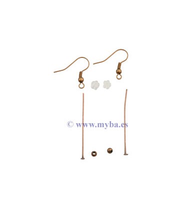 SET GANCHO , BASTÓN Y BOLA COBRE ANTIGUO x 4 UD