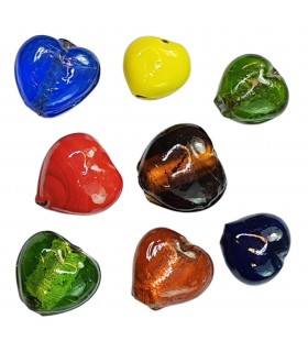 CRISTAL LAMPWORK MIX CORAZONES 100 GRAMOS APROX.