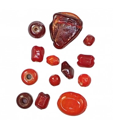 CRISTAL ARTESANAL MIX ROJO 100 GRAMOS APROX.