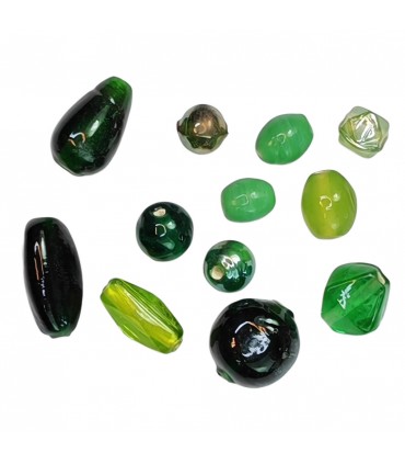 CRISTAL ARTESANAL MIX VERDE 100 GRAMOS APROX.