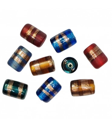 CRISTAL LAMPWORK MIX CILINDROS 15x11 MM 100 GR