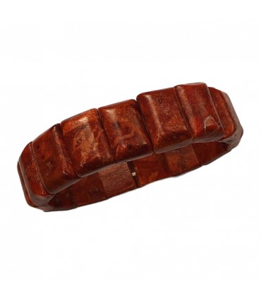 PULSERA CORAL RECONST TEÑIDO HILO ELÁSTICO 21cm