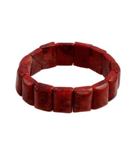 PULSERA CORAL RECONST TEÑIDO HILO ELÁSTICO 21cm