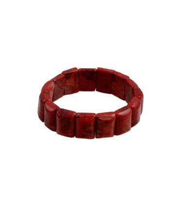 PULSERA CORAL RECONST TEÑIDO HILO ELÁSTICO 21cm