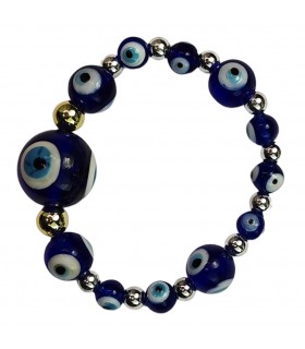 PULSERA CRISTAL OJOS BOLAS CCB ELÁSTICA 1 UNIDAD